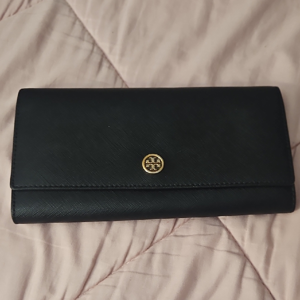 Tory Burch Black Saffiano Leather Wallet